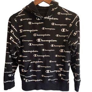 Champion Kids Black and White Hoodie Size Medium
